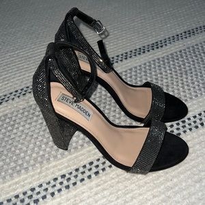 Steve Madden Carrson Rhinestone Ankle Strap Block Heel Dress Sandals